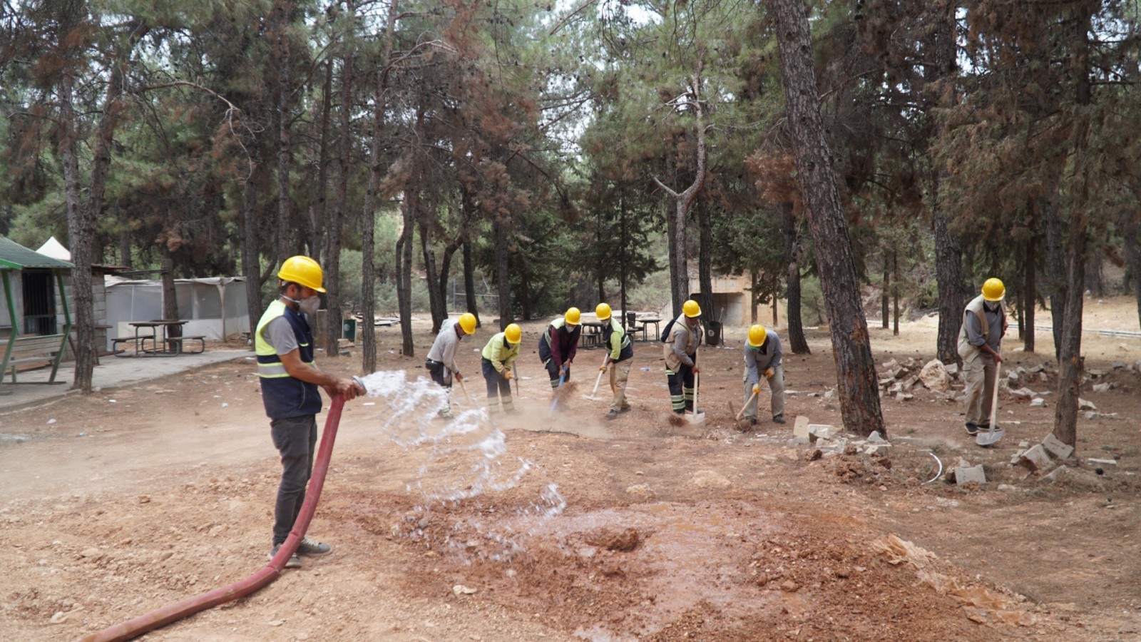 Dülük Tabiat Parkında orman yangını tatbikatı;