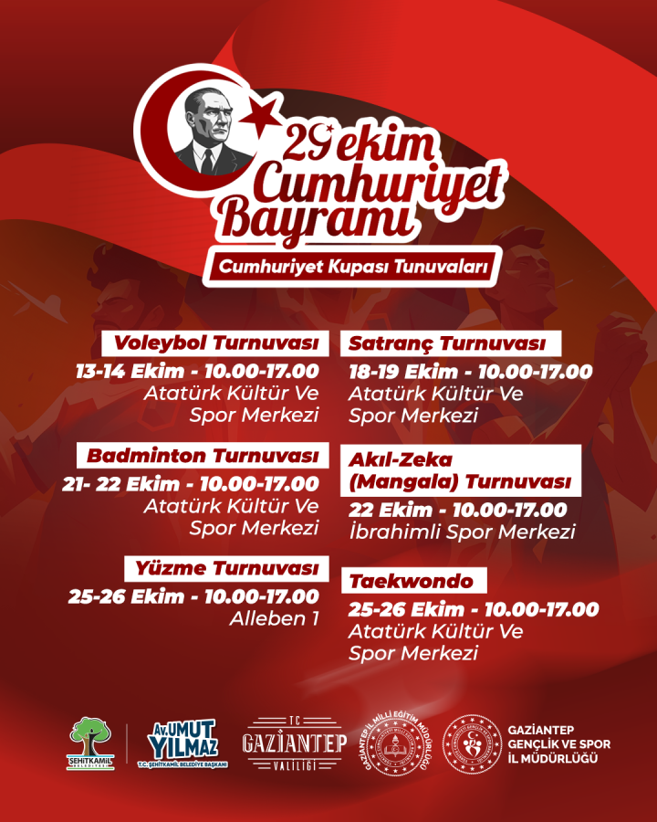 Şehitkamil’de 29 Ekim coşkusu sporla başlıyor;