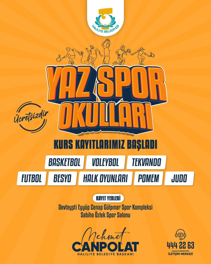 Haliliye Yaz Spor Okulları Kayıtları Başladı