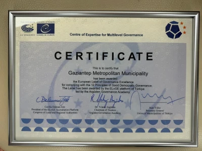 Gaziantep Büyükşehir'e Avrupa'dan Yönetişim Ödülü